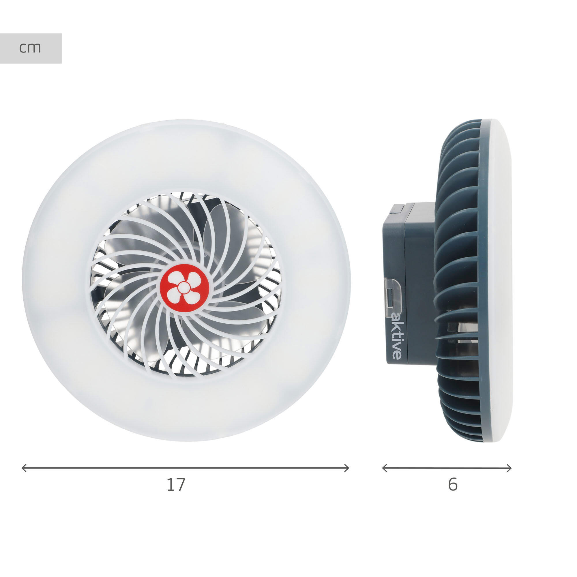 Aktive Lâmpada LED portátil recarregável com ventilador e carregador USB 4/7