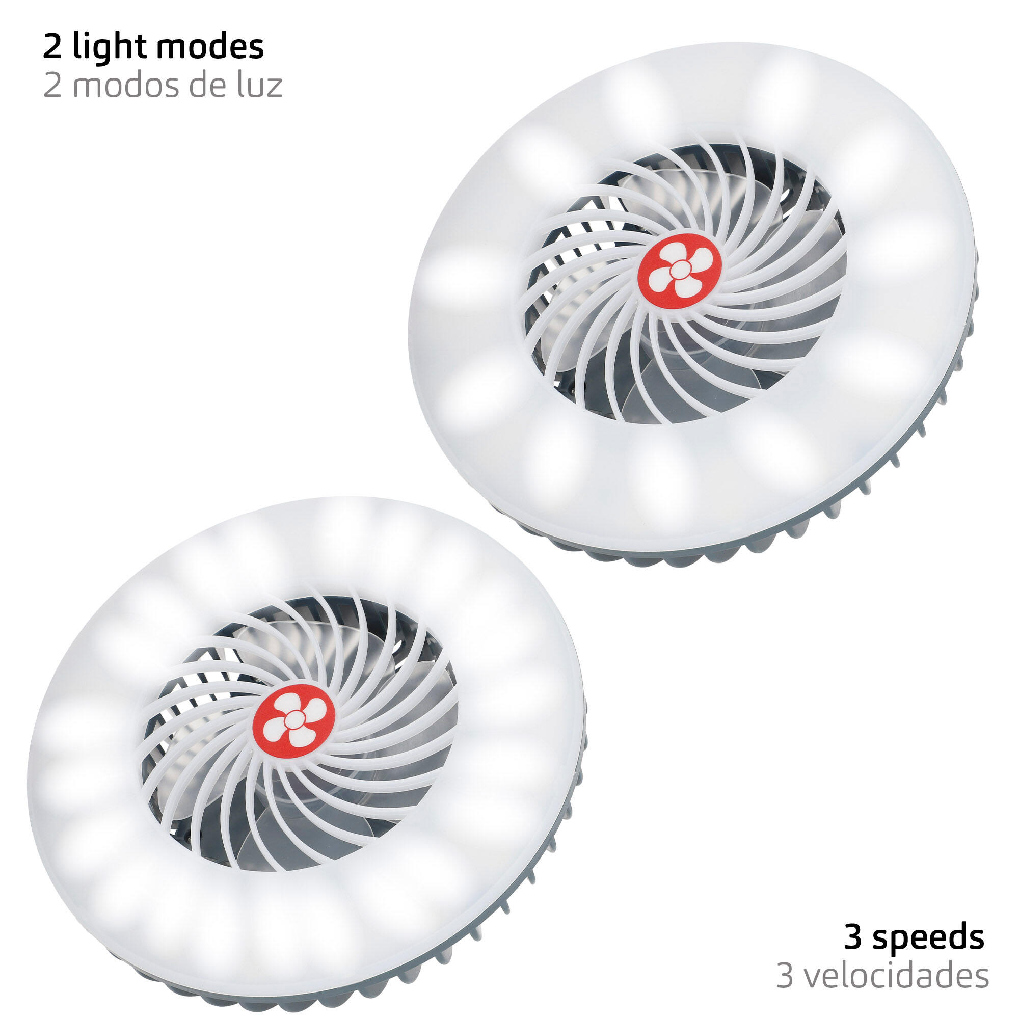 Aktive Lâmpada LED portátil recarregável com ventilador e carregador USB 2/7