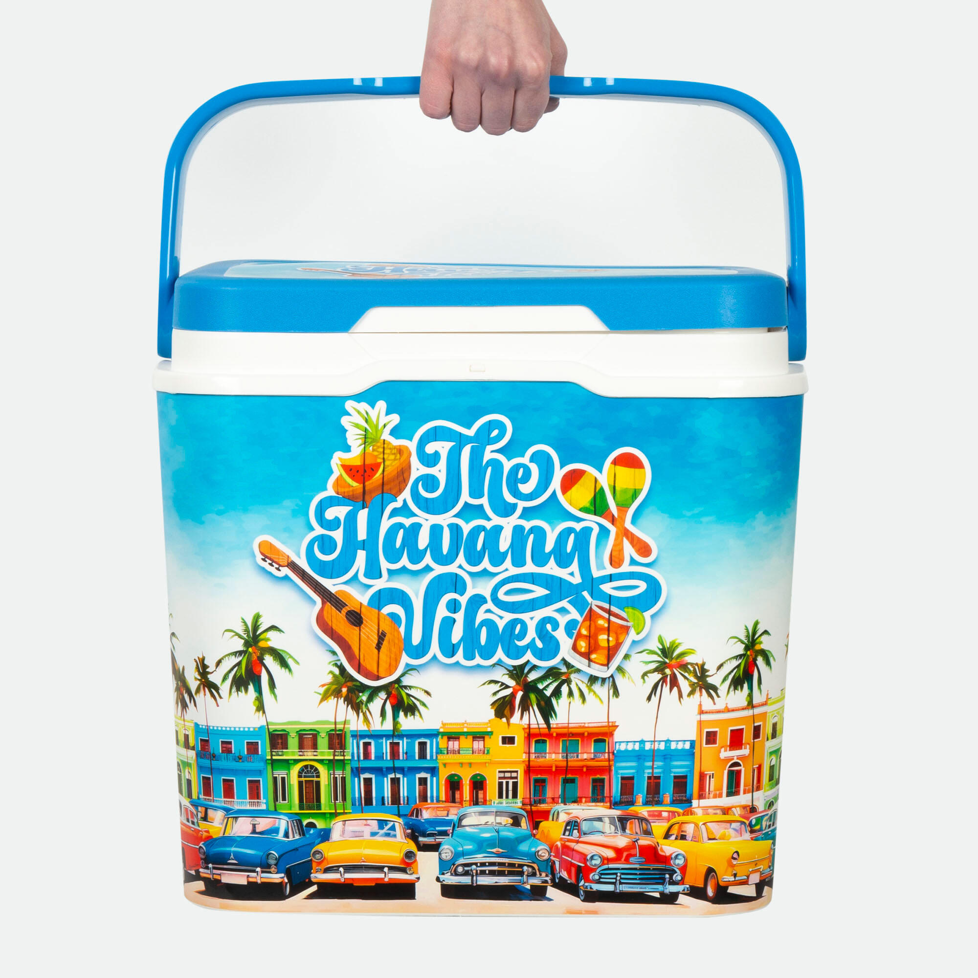 Glacière De Plage ColorBaby Aktive – 6 L, 29x19x20,5 Cm, Imprimé Tropical, Poignée Multi-positions – Rigide Et Portable