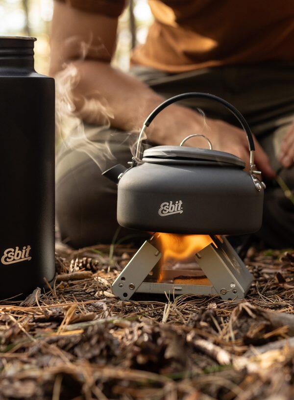 Bouilloire Esbit 0,6 L aluminium anodisé légère repliable 4/7