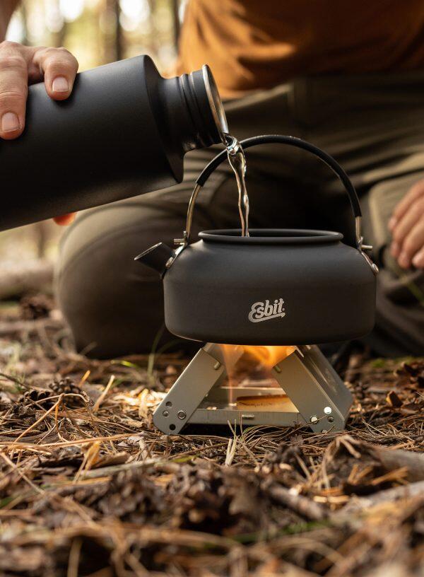 Bouilloire Esbit 0,6 L aluminium anodisé légère repliable 3/7