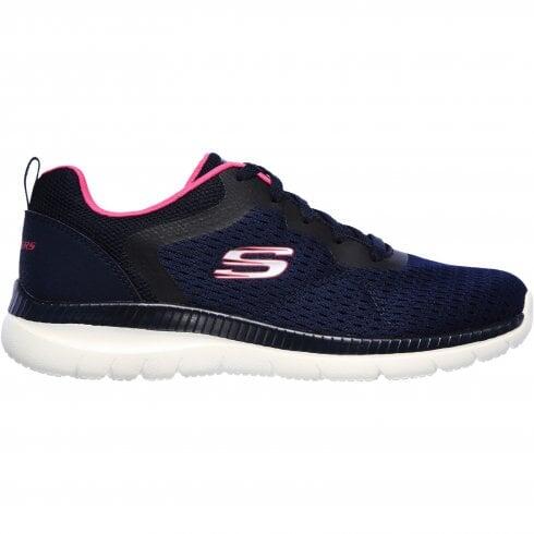 Zapatillas Deportivas Caminar Mujer Skechers 12607_NVHP Azul Marino con Cordones 7/7