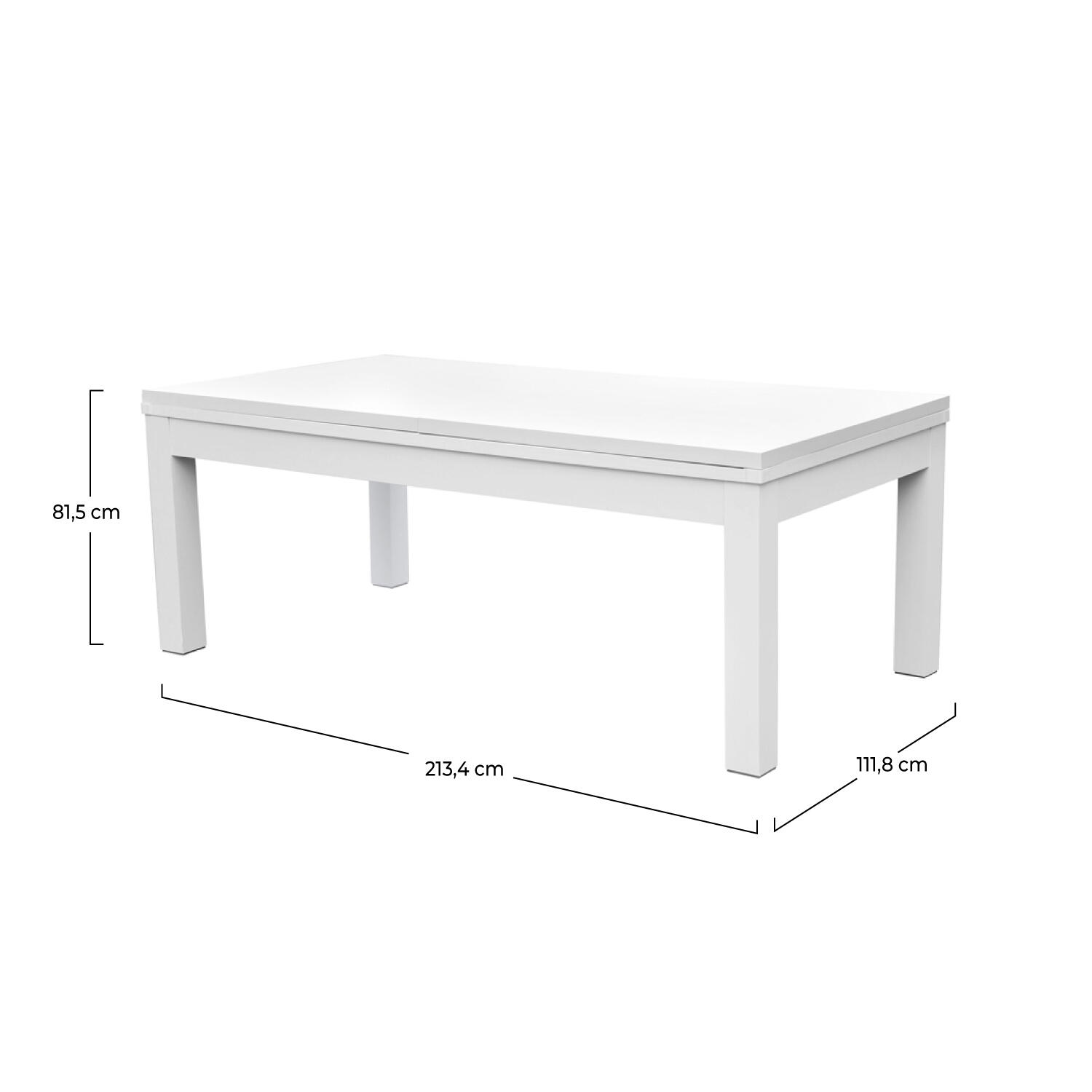 Table de Billard Eddie convertible blanche tapis gris 4/7