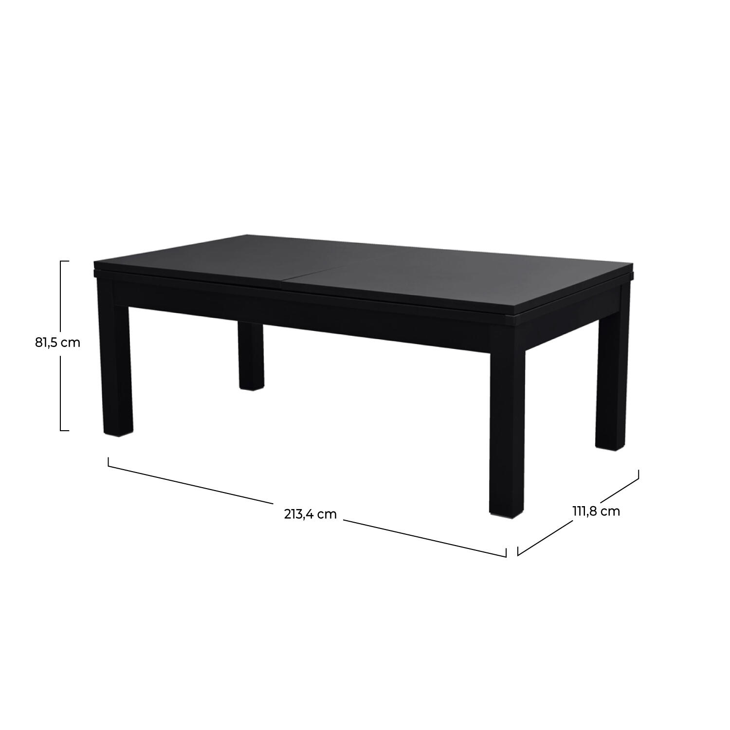Table de Billard Eddie convertible noire tapis gris 4/7