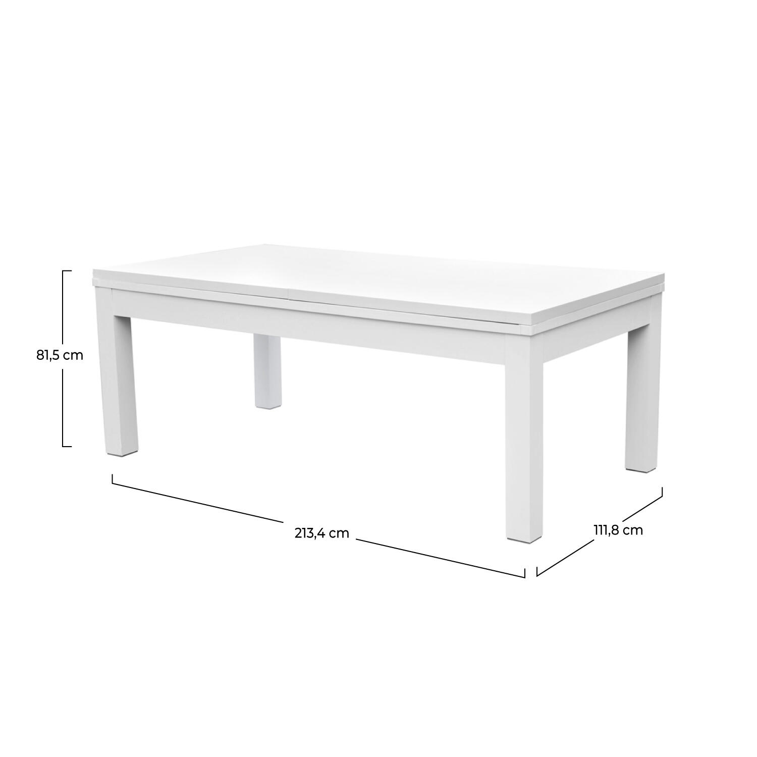 Table de Billard Eddie convertible blanche tapis bleu 4/7