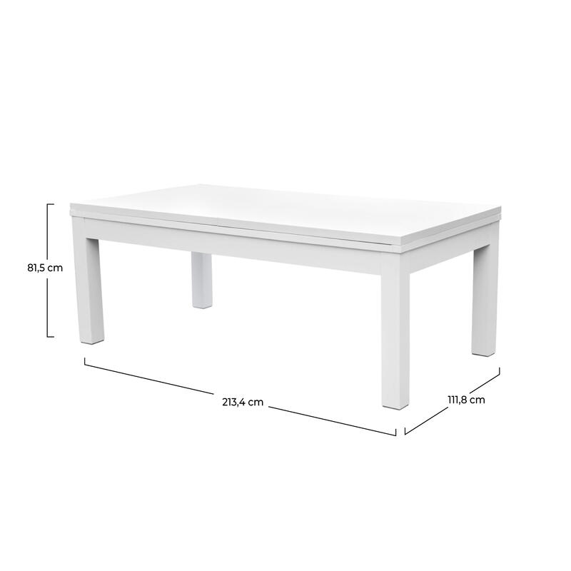 Table de billard convertible blanche tapis bleu