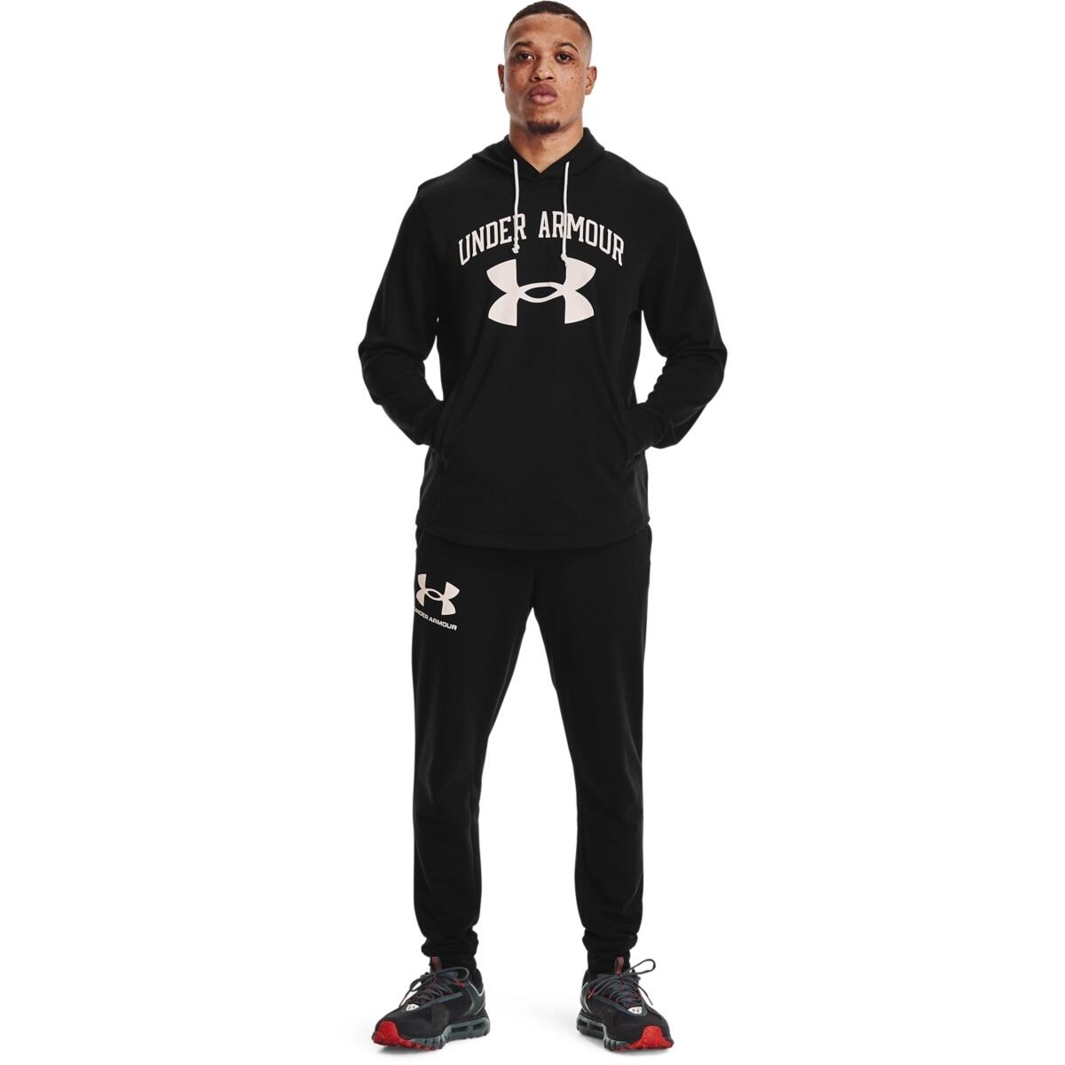 Kapuze Under Armour Ua Rival Terry Big Logo, Schwarz, Herren 3/5