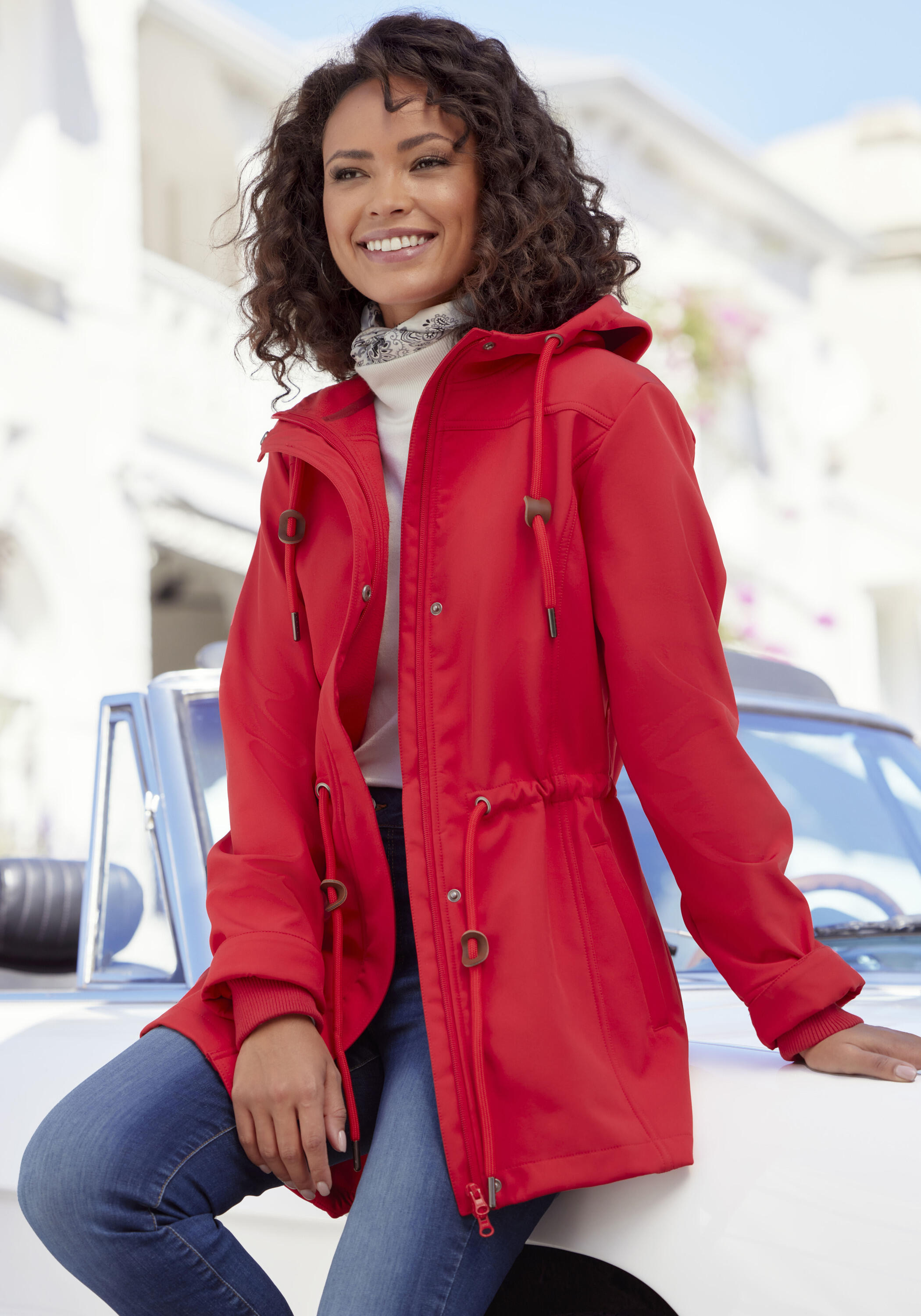Kapuze Softshelljacke Rot Damen Damen Softshelljacke VIVANCE