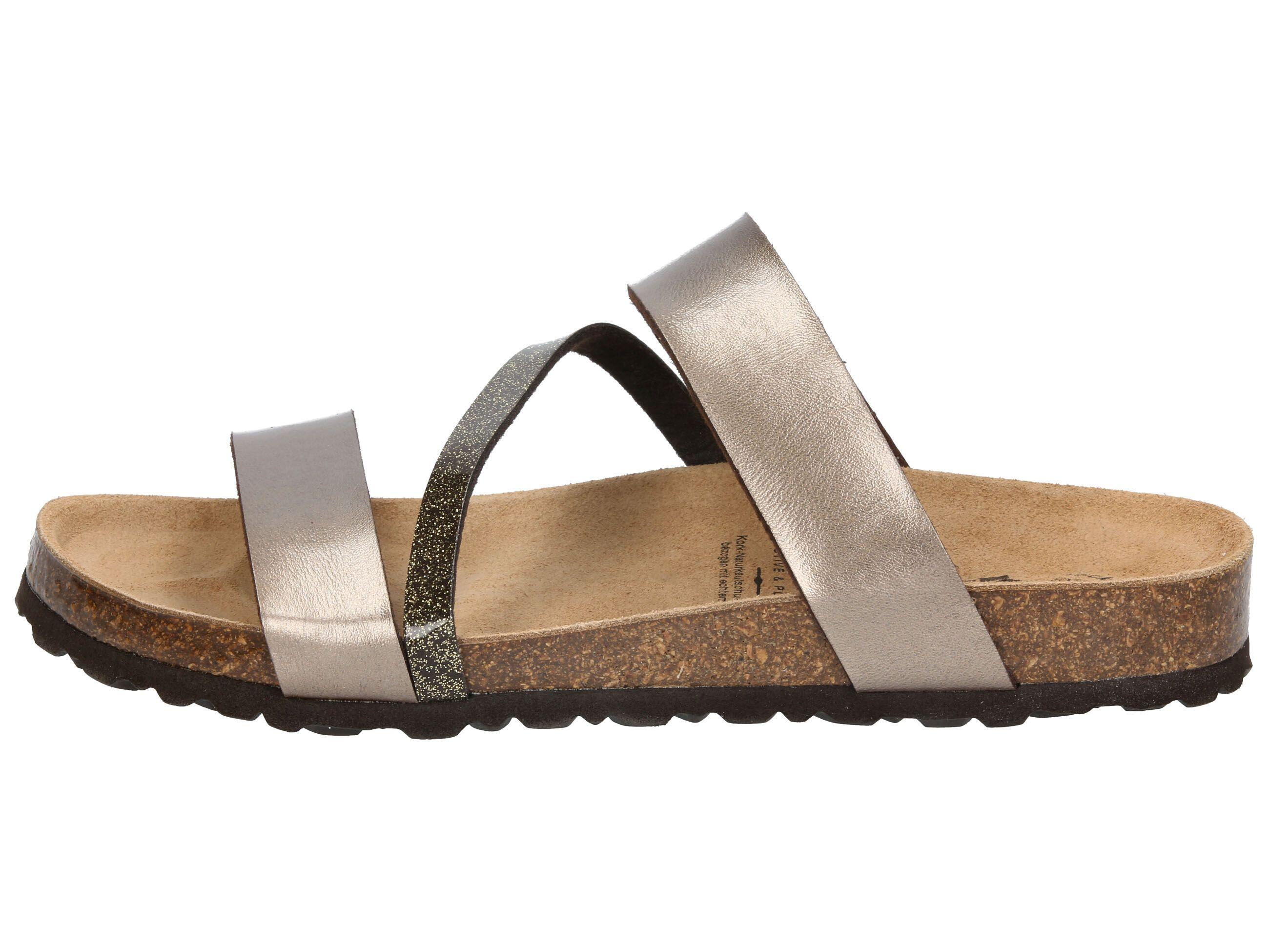 Hausschuh Damen Schnallen LICO Bioline Glitter 2/6