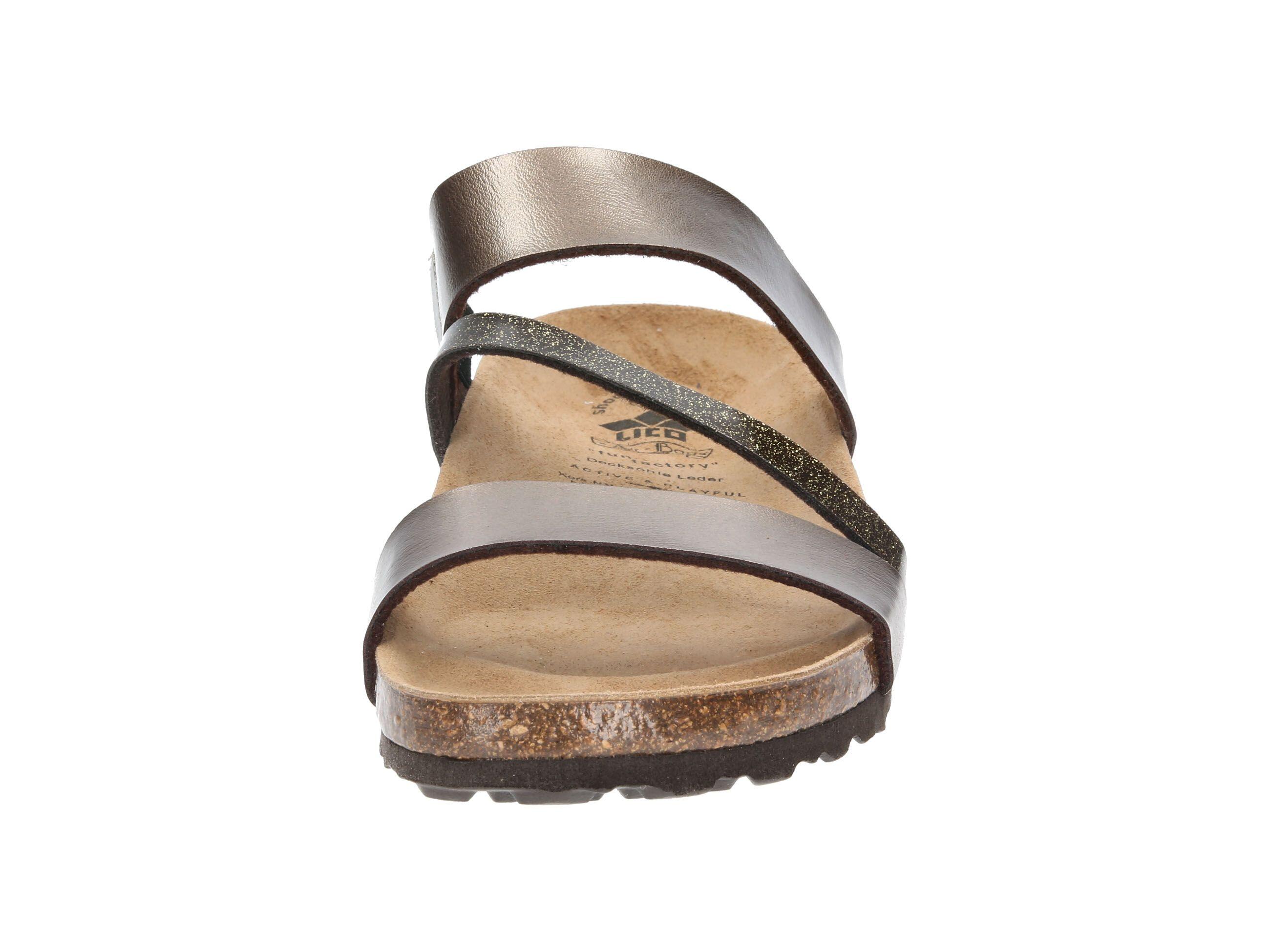 Hausschuh Damen Schnallen LICO Bioline Glitter 3/6