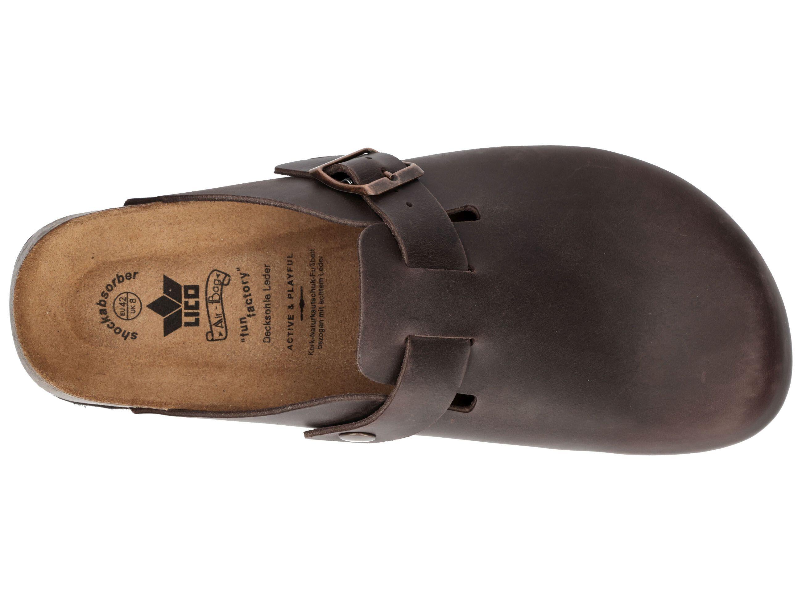 Mulo Fibbie Uomini LICO Bioline Clog Leather 5/6