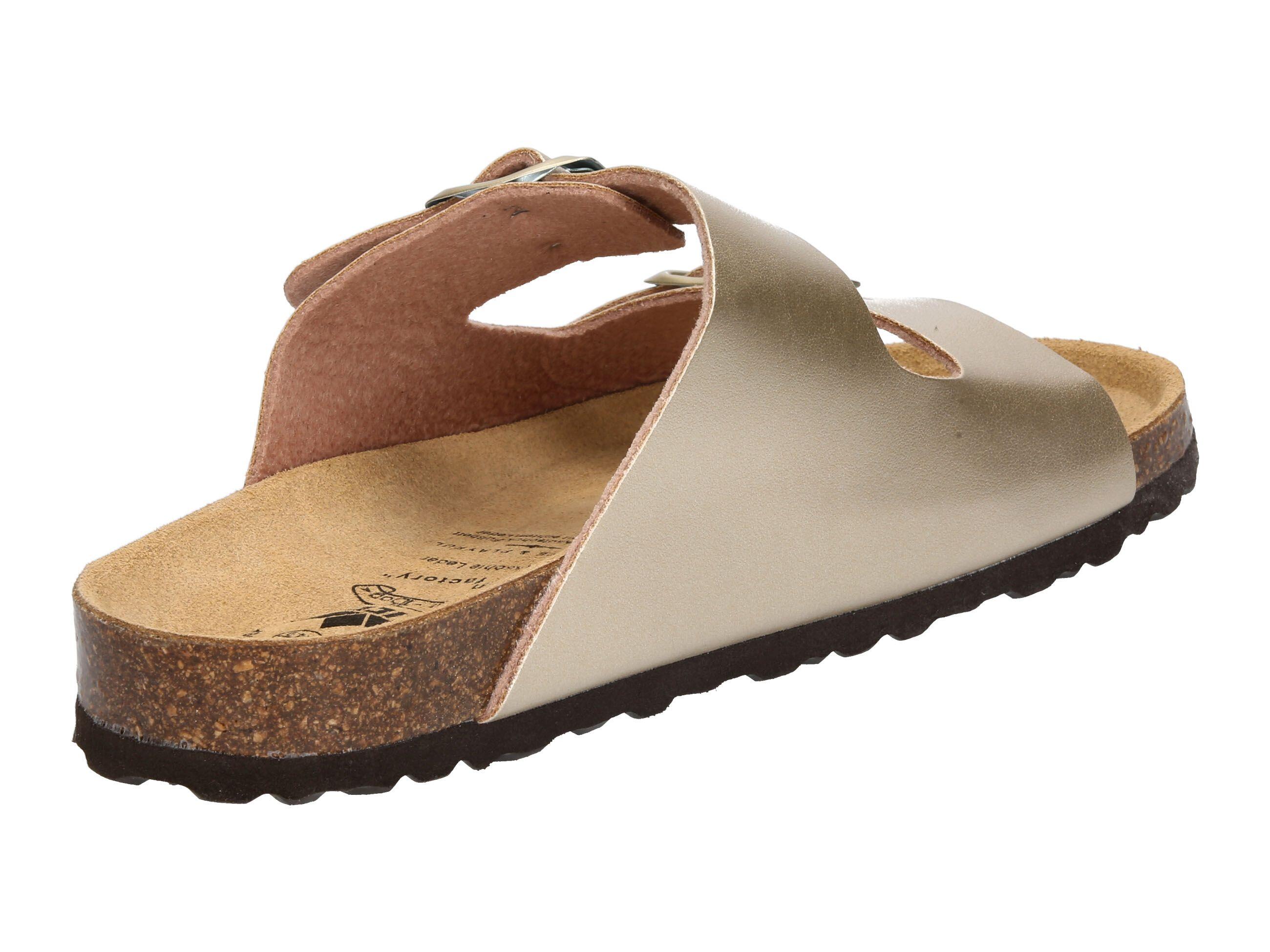 Pantolette Damen Schnallen LICO Bioline Platino 4/6