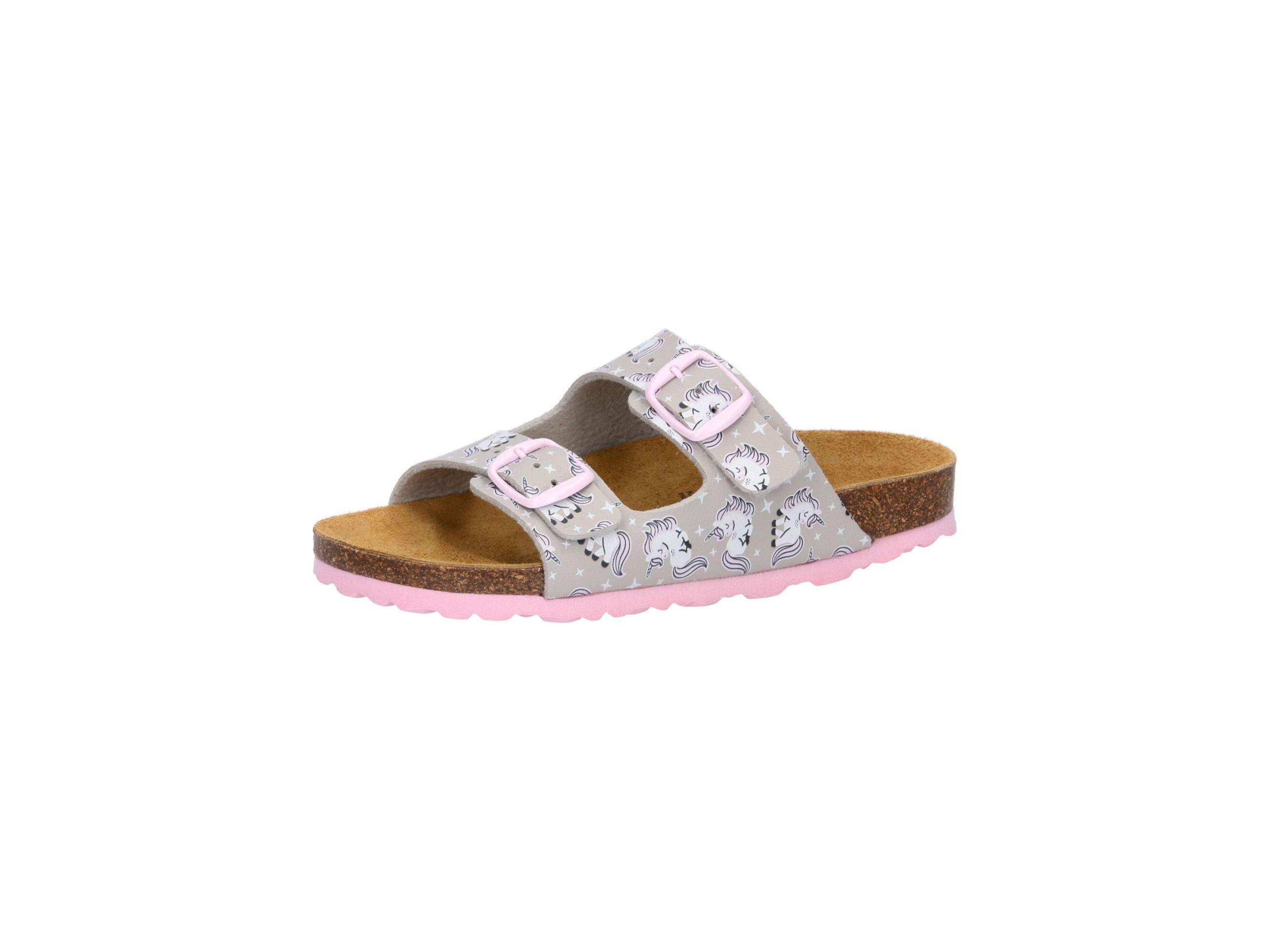 LICO Mule LICO Bioline Unicorn girl synthetic grey/pink buckle