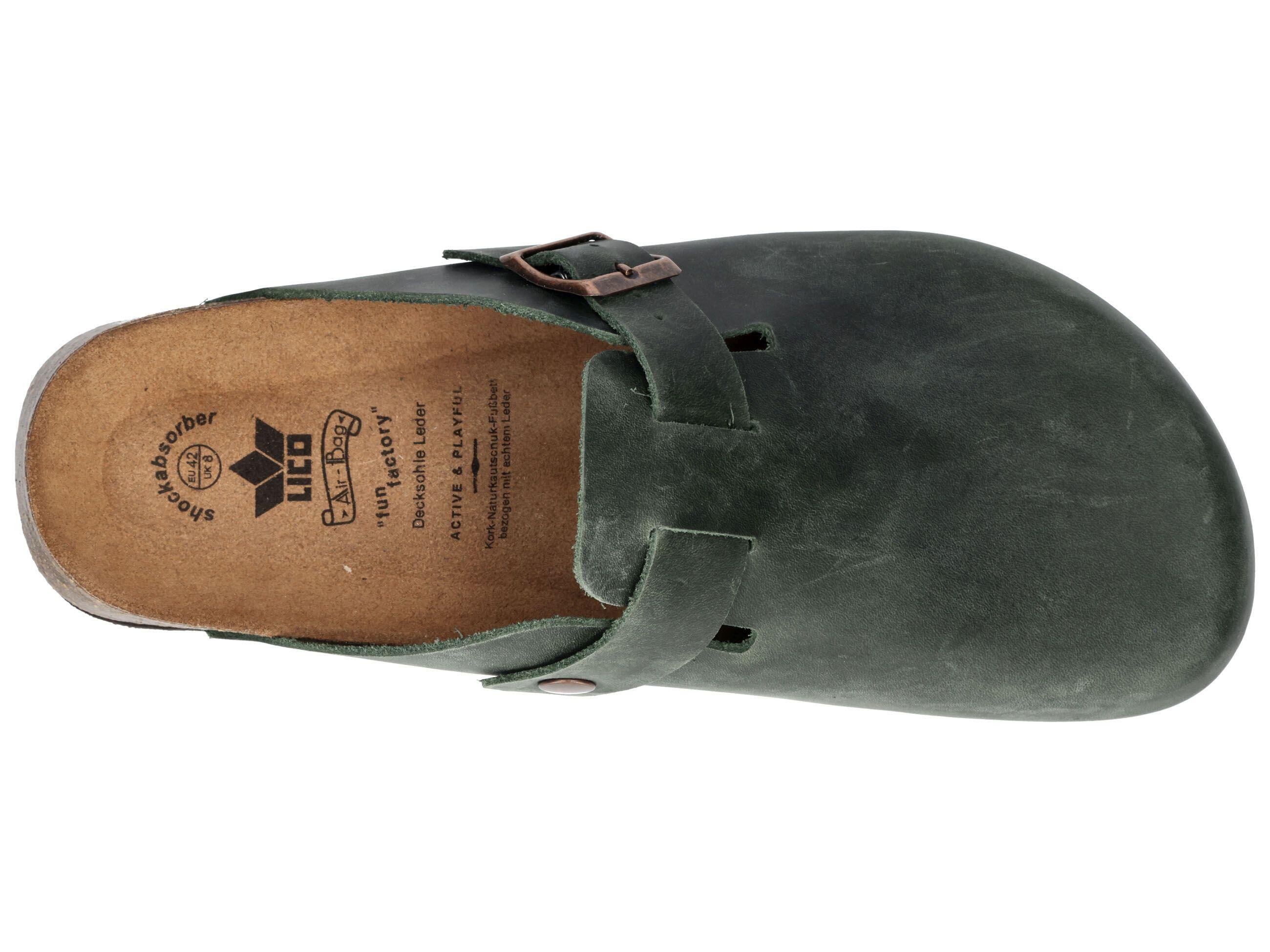 Pantolette Herren Schnallen LICO Bioline Clog Leather 5/6