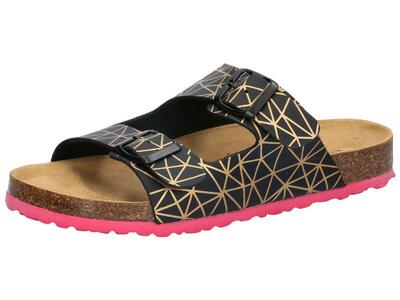 Pantolette Damen Schnallen LICO Bioline Platino