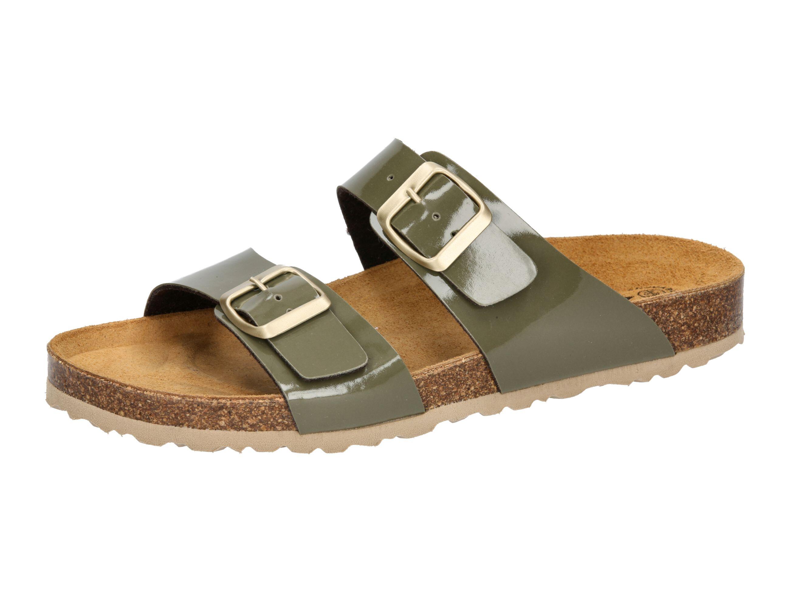 LICO LICO Bioline Mera women's mule synthetic patent olive with buckle