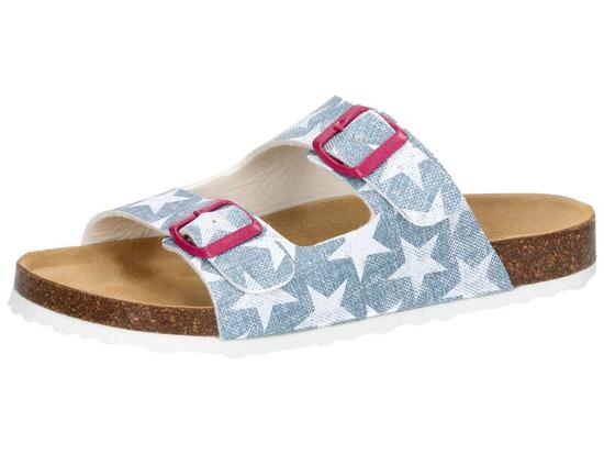 Pantolette Damen Schnallen LICO Bioline Platino