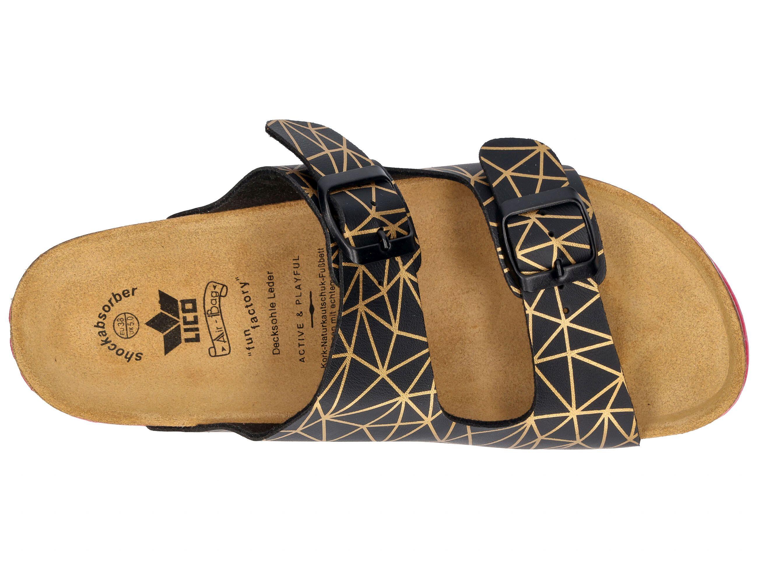 Pantolette Damen Schnallen LICO Bioline Platino 5/6