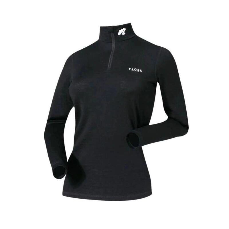 T-shirt femme 100% laine de mérinos manches longues - Bjork 210 Zip