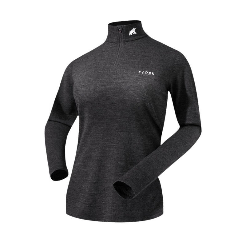 T-shirt femme 100% laine de mérinos manches longues - Bjork 210 Zip