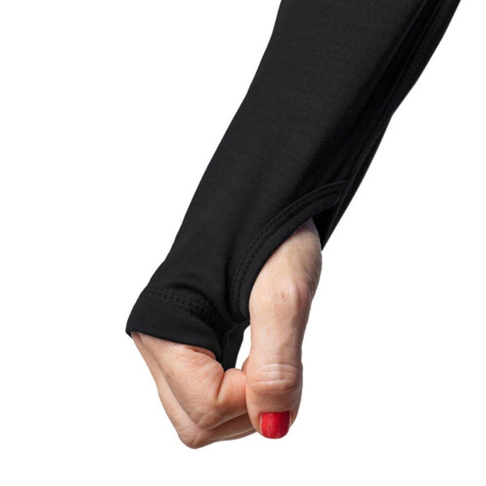 LangärLSiges Damen-T-Shirt aus 100 % Merinowolle – Björk 210 Zip 3/4