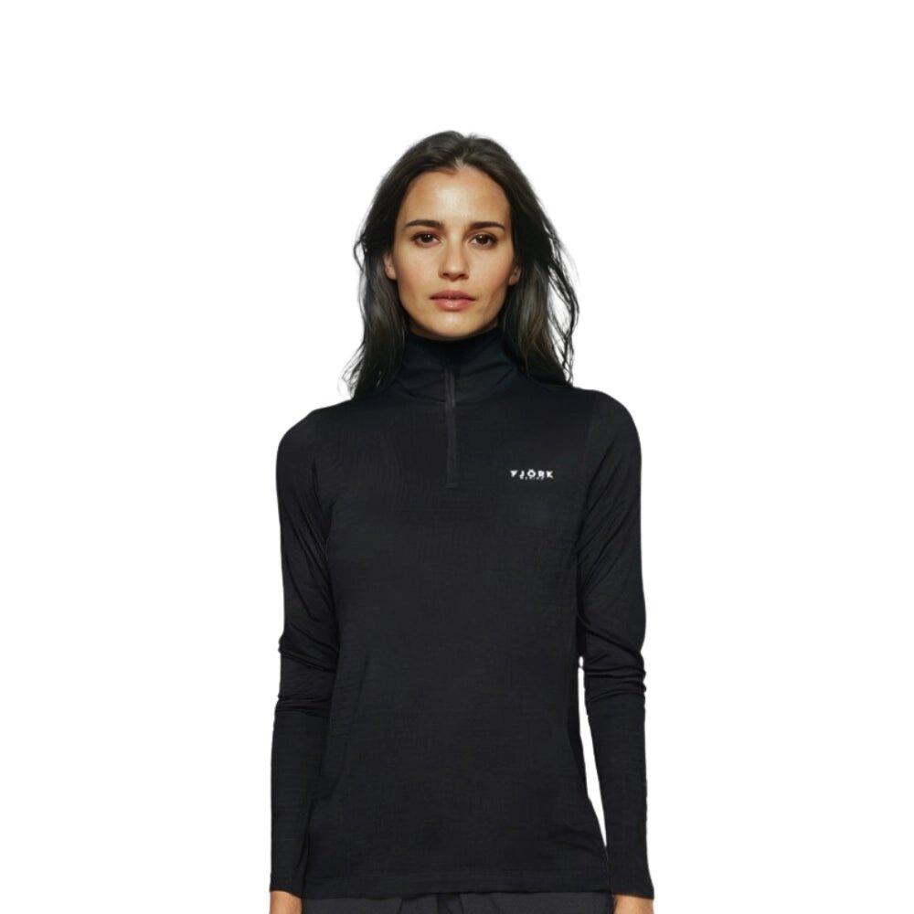 LangärLSiges Damen-T-Shirt aus 100 % Merinowolle – Björk 210 Zip 4/4