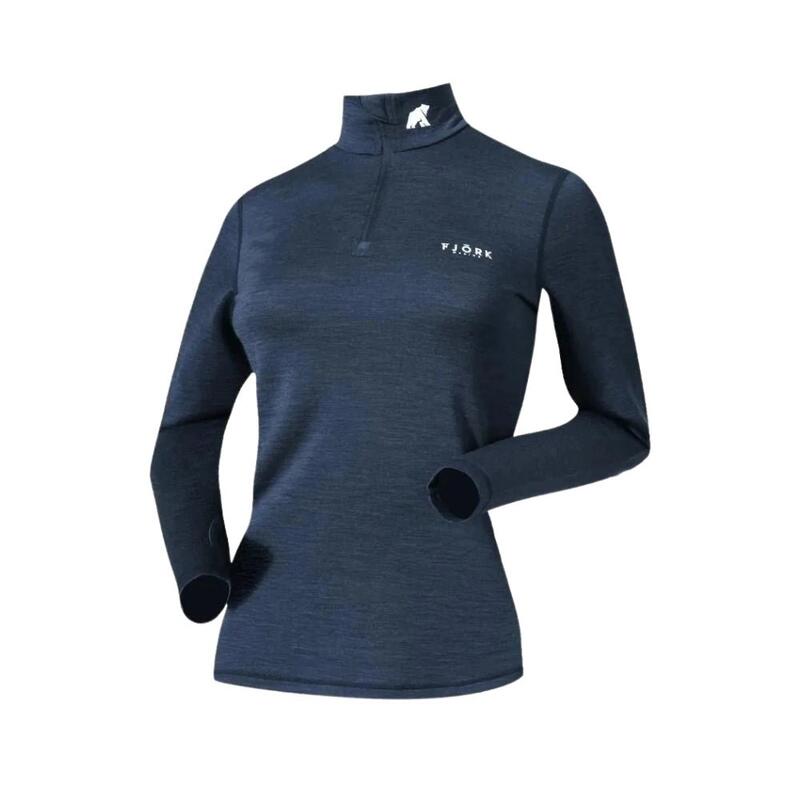 T-shirt femme 100% laine de mérinos manches longues - Bjork 210 Zip