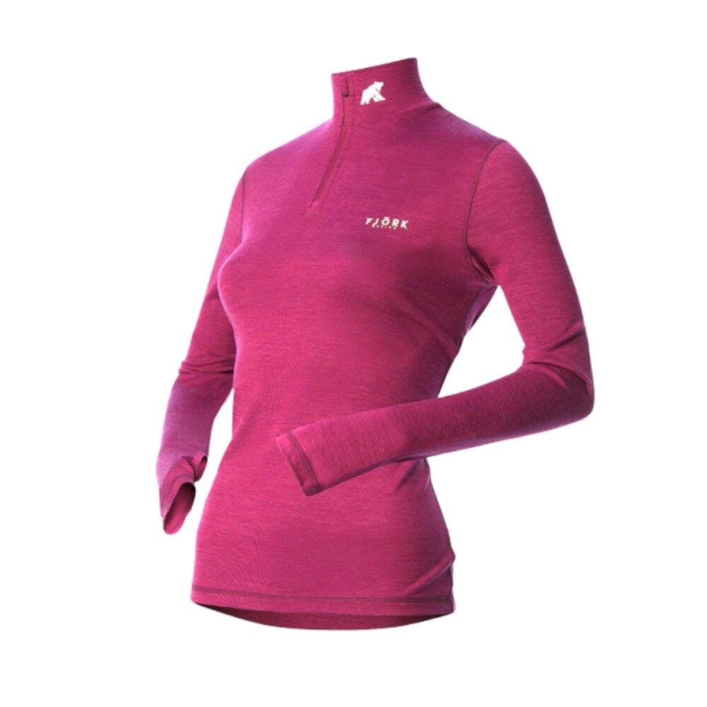 FJORK MERINO Dames-T-shirt met lange mouwen van 100% merinowol - Bjork 210 Zip