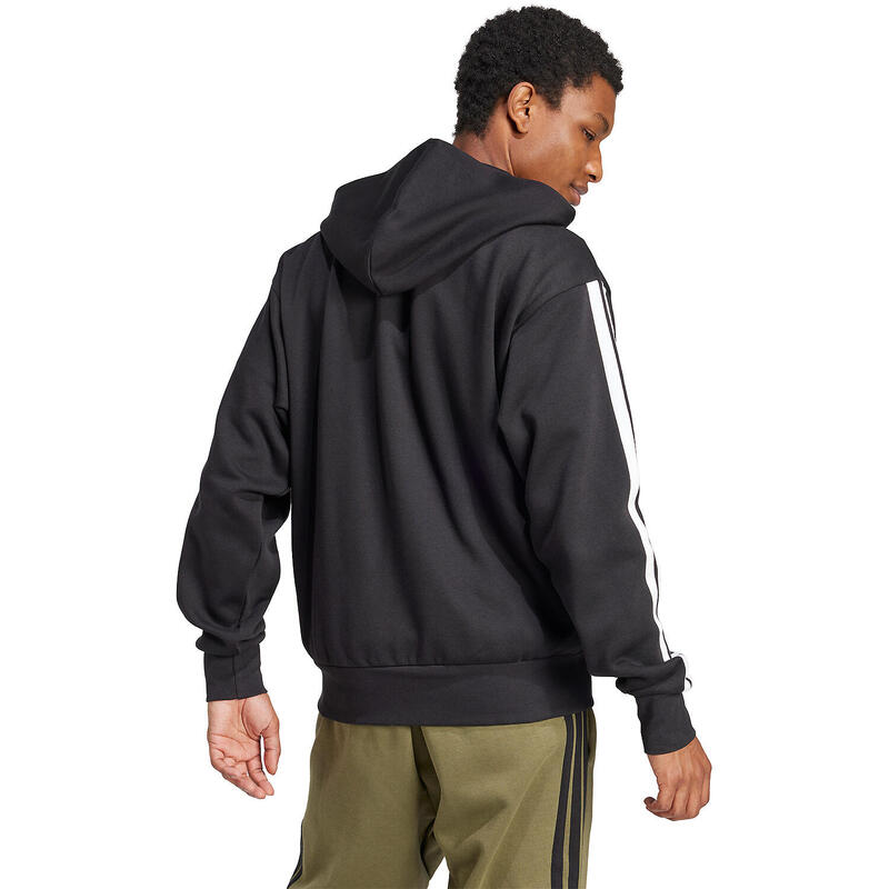 Pulover Fleece Adidas Negru și Alb