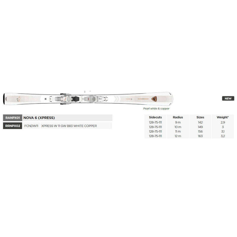 Narty Rossignol Nova 6 + wiązania Xpress W 11 GW 2025
