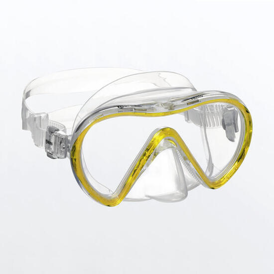 Masque Adulte Snorkeling VENTO Jaune Reflex Clear