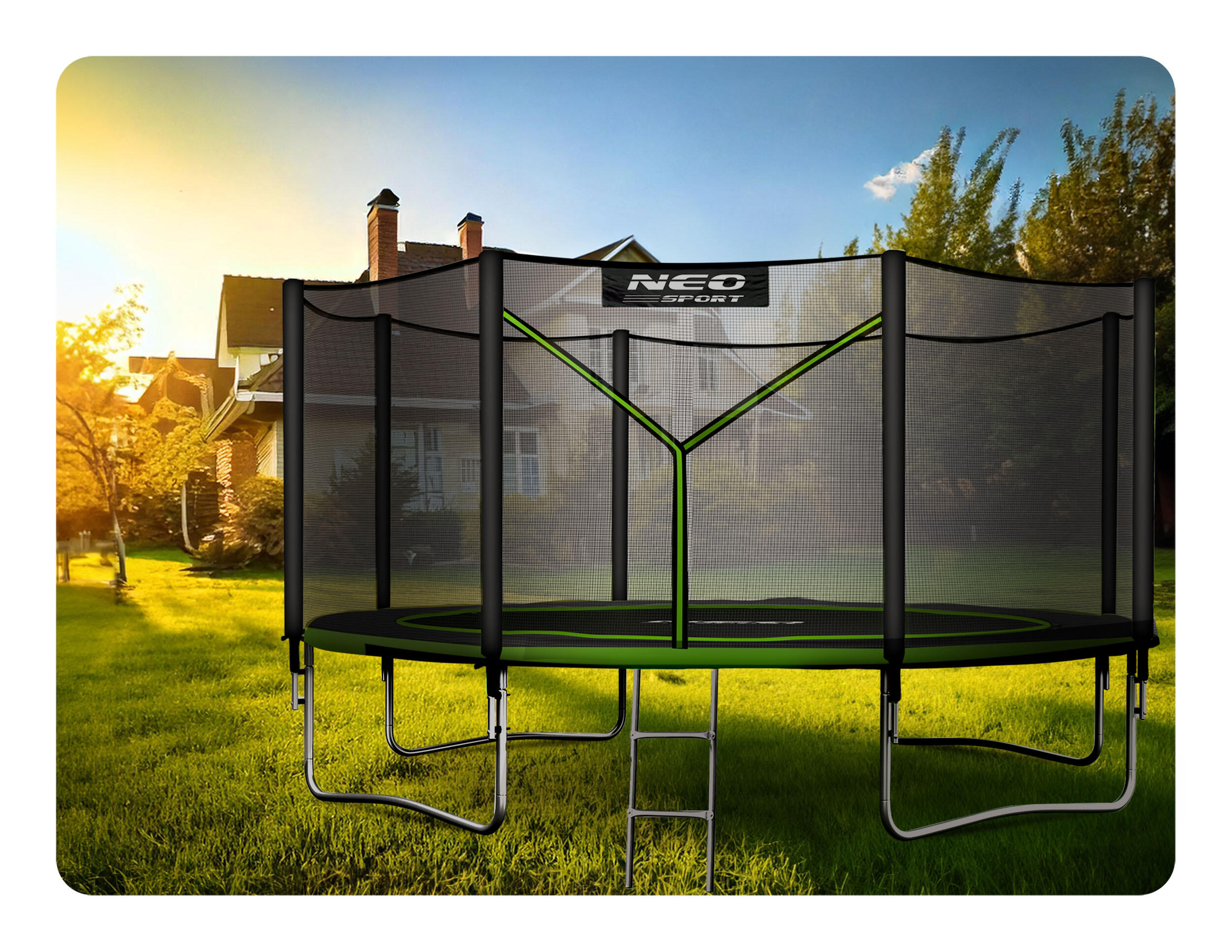 Trampolina ogrodowa z siatką zewnętrzną Neo-Sport 404cm 13ft 7/7