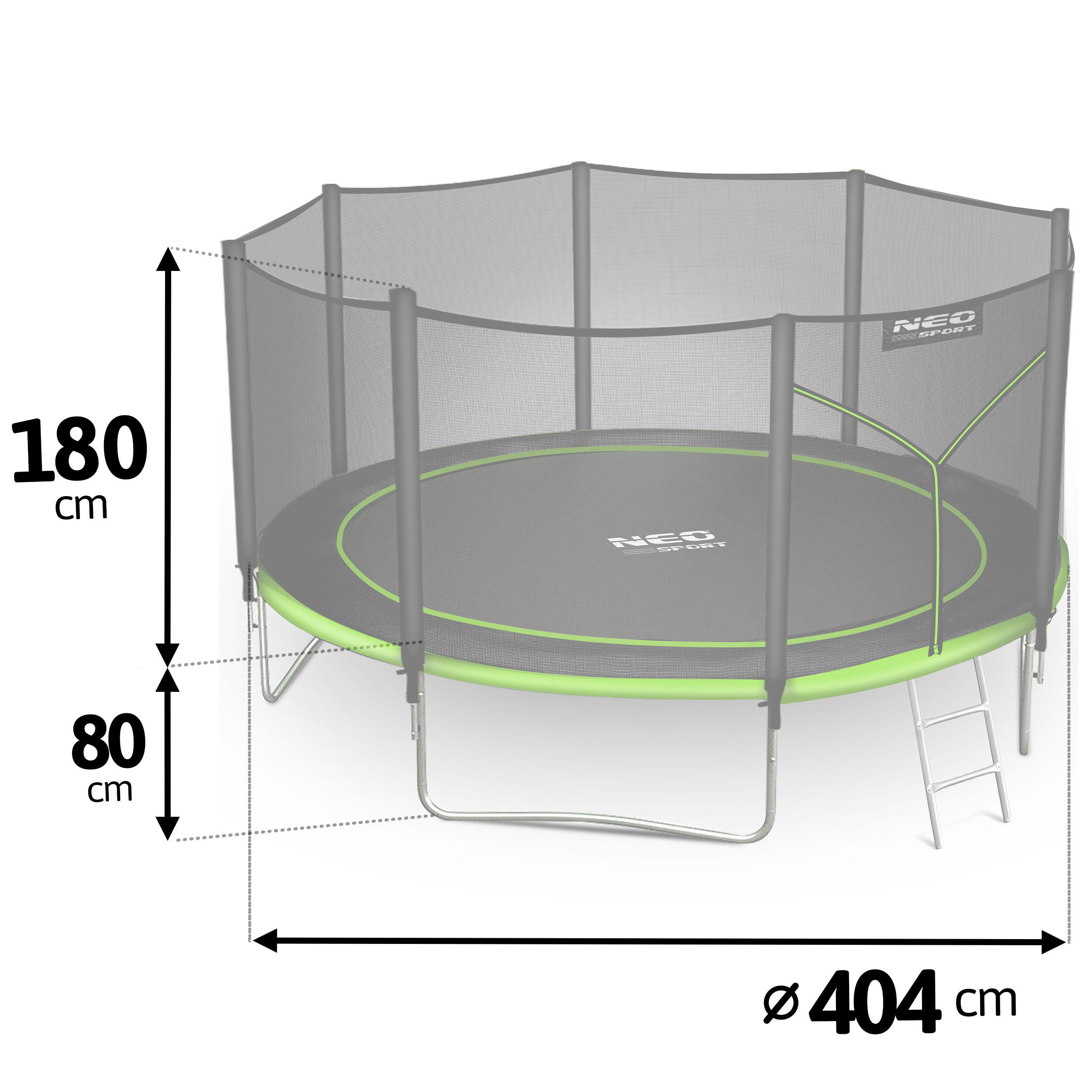 Trampolina ogrodowa z siatką zewnętrzną Neo-Sport 404cm 13ft 6/7