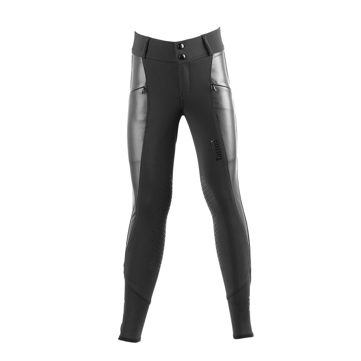 Leggings equitazione mid grip eco pelle ragazza Tattini 1/3