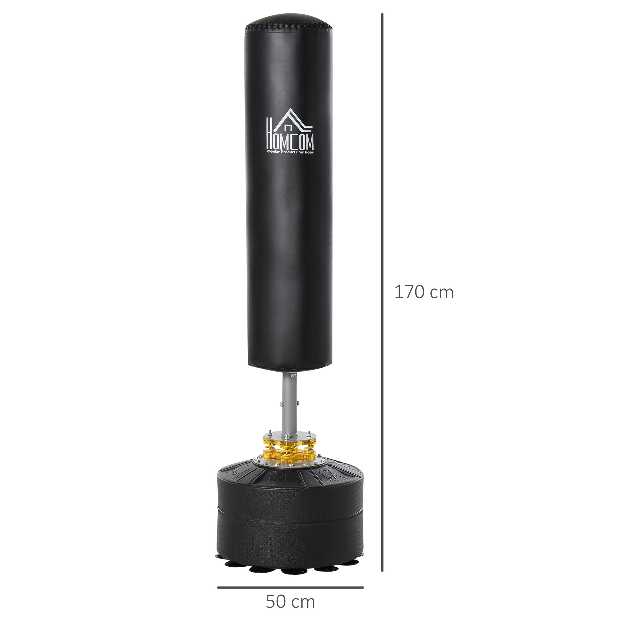 Saco de boxe ø50x 170 cm preto HOMCOM 3/7