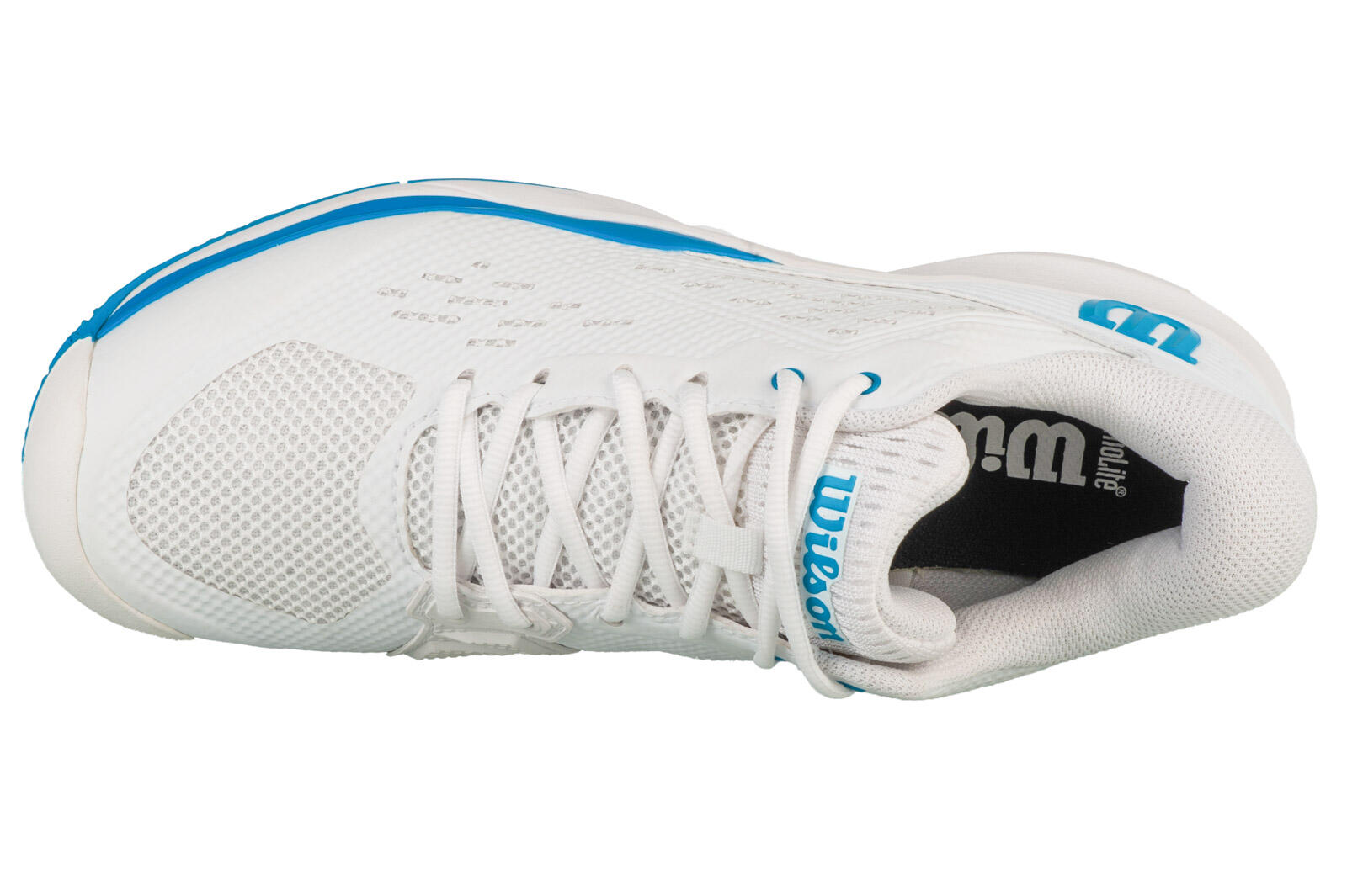 Chaussures de tennis Wilson Rush Pro Ace Oz blanc et bleu 3/4