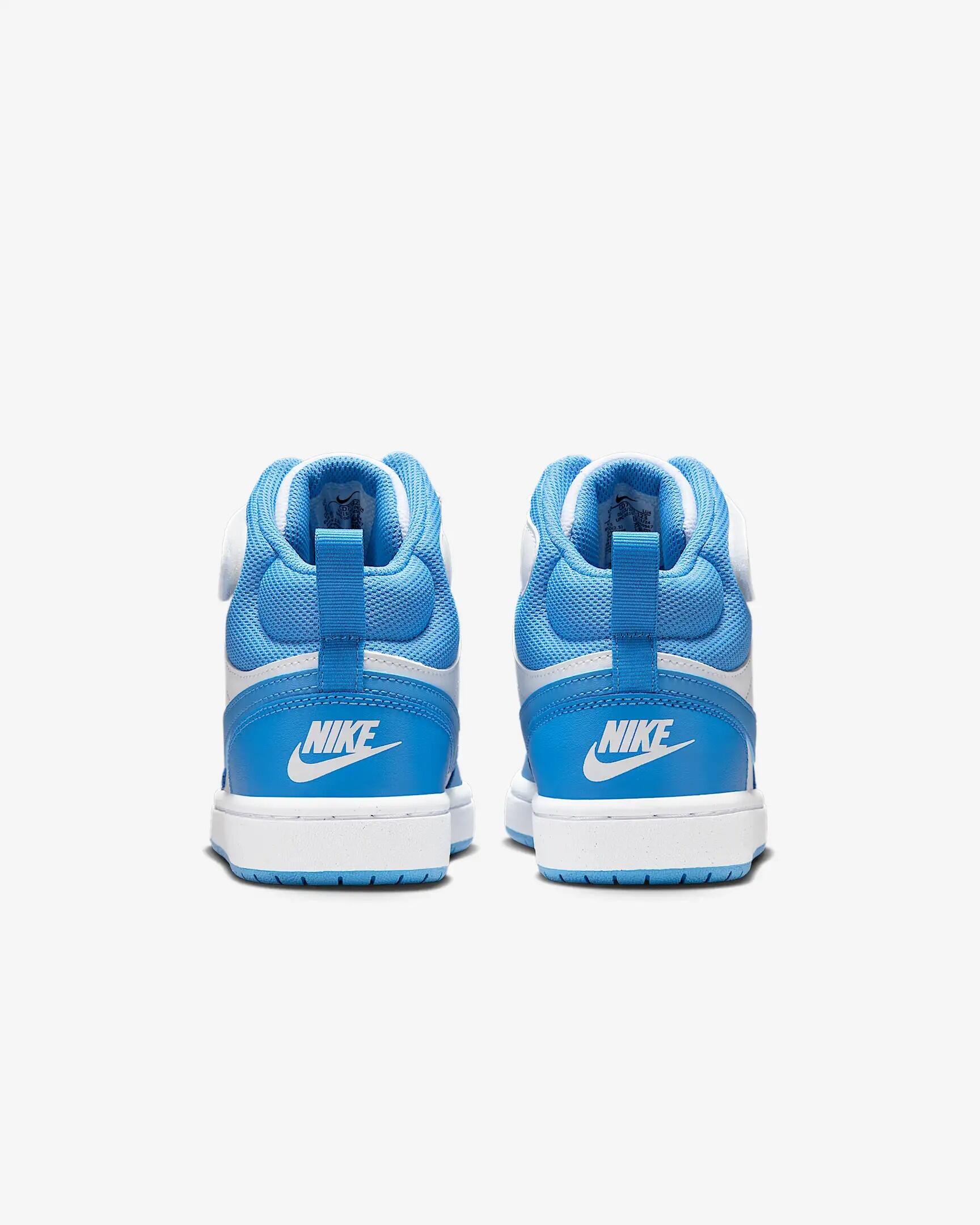 Scarpe ragazzo nike court borough mid 2 (gs) - blu/bianco 6/6