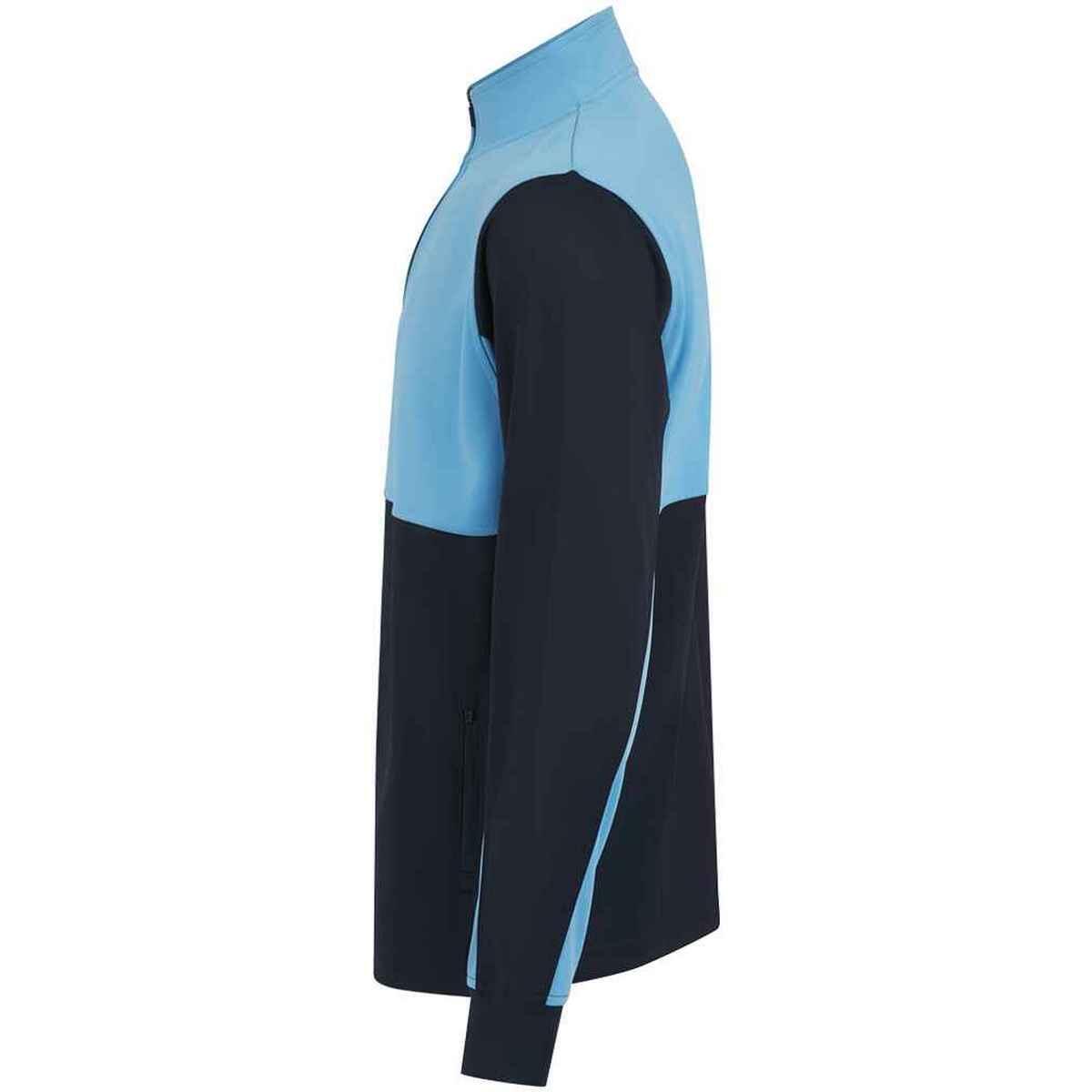 Mens Quarter Zip Track Top (Navy/Sky Blue) 3/3