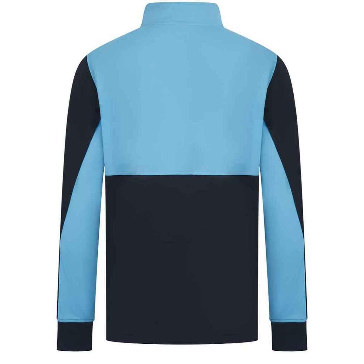 Mens Quarter Zip Track Top (Navy/Sky Blue) 2/3