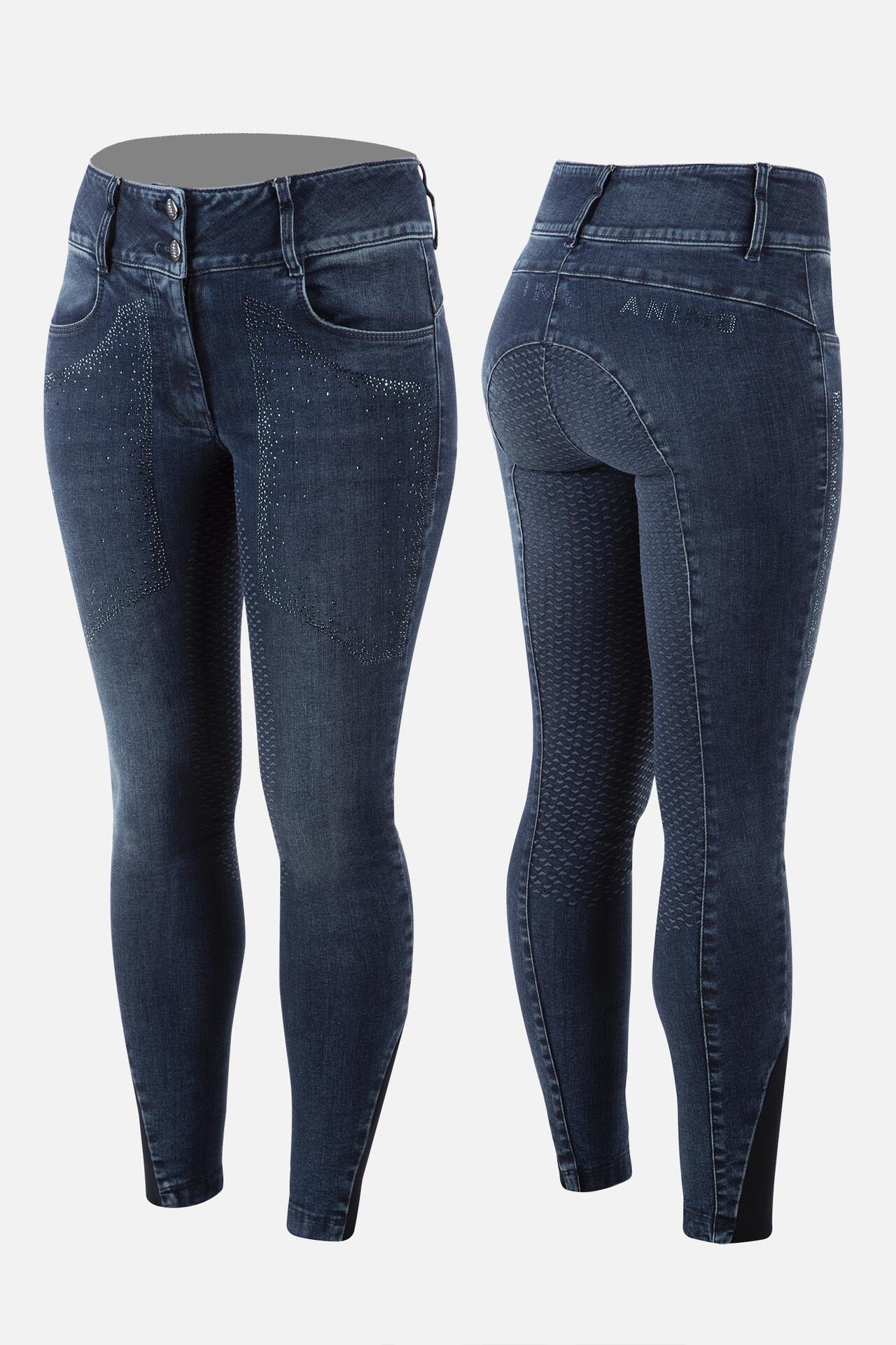 ANIMO ITALIA Animo Norway Full Grip Rijbroek Jeans Dames Blauw -