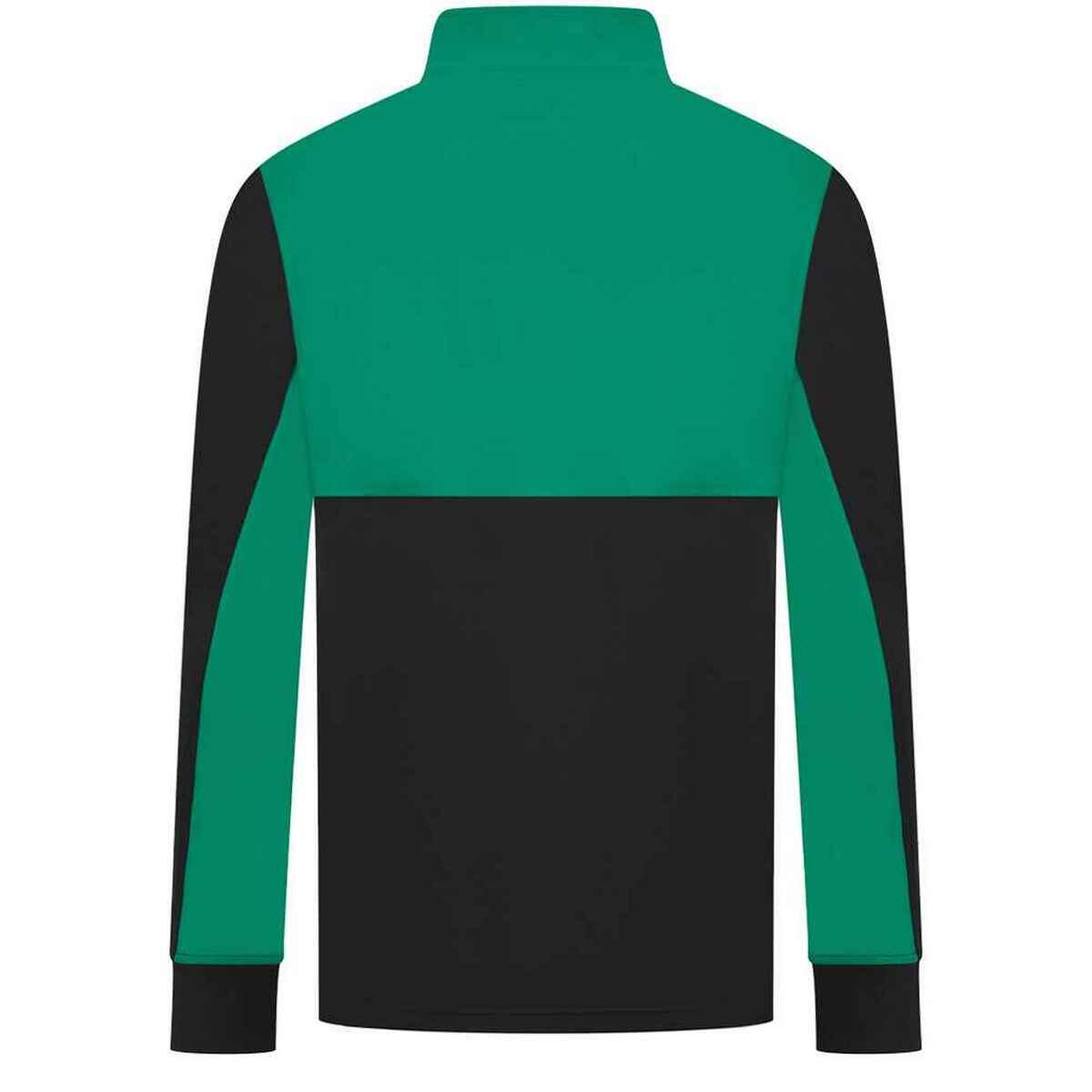 Mens Quarter Zip Track Top (Black/Emerald) 2/3