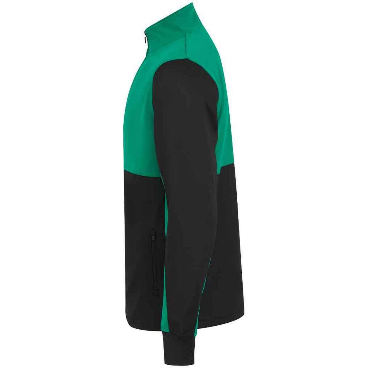 Mens Quarter Zip Track Top (Black/Emerald) 3/3
