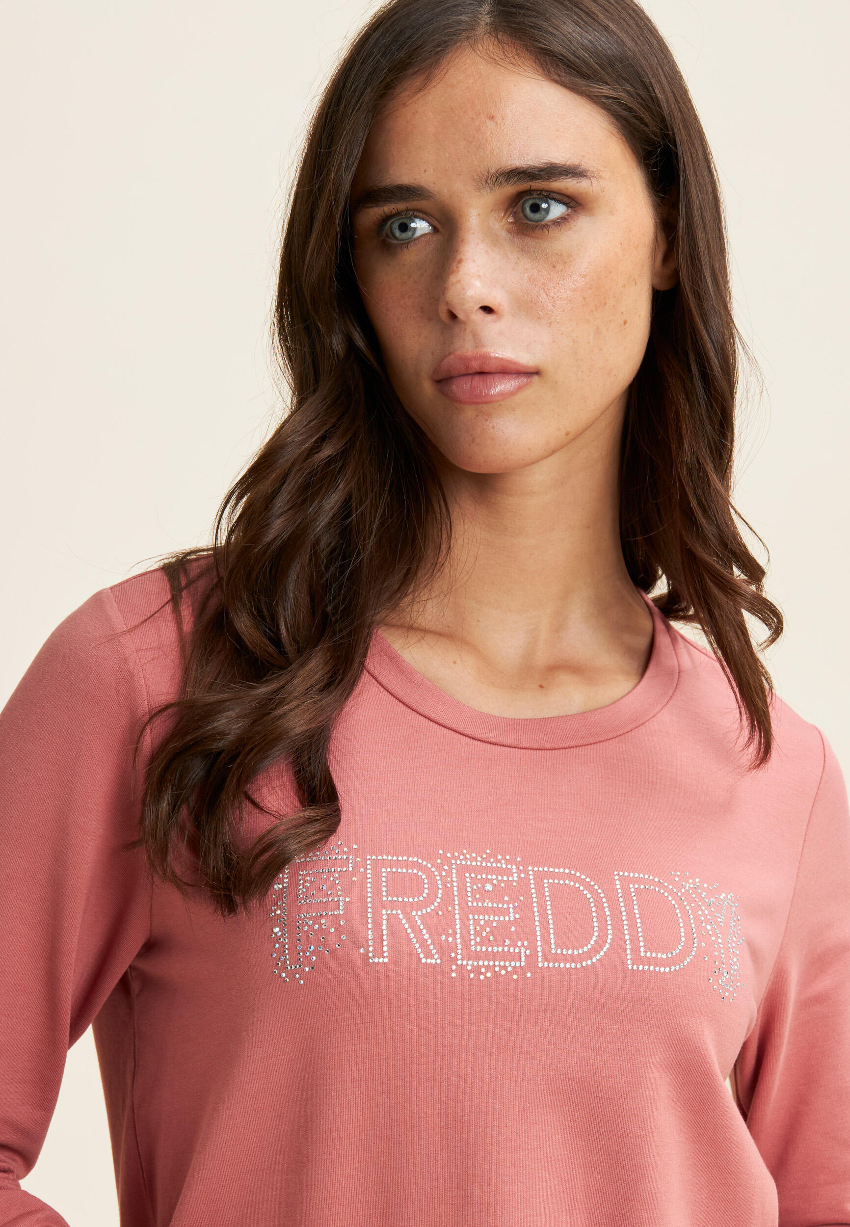 Sweat-shirt à col ras du cou avec le logo FREDDY en paillettes 5/5