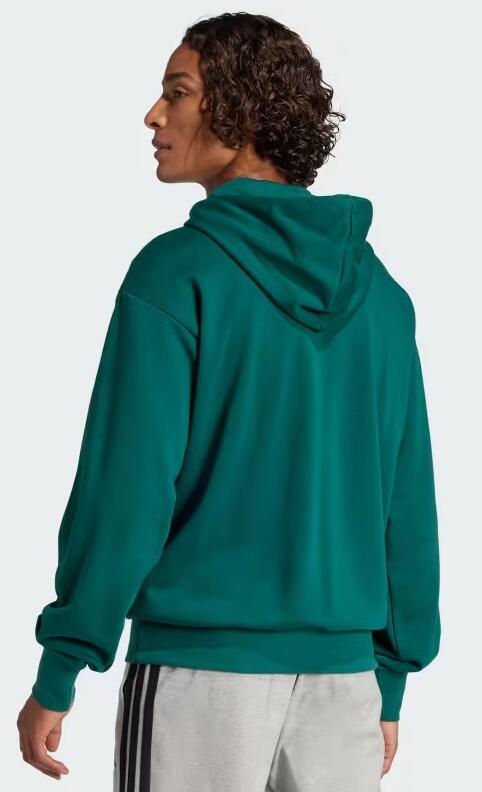 Felpa uomo adidas essentials big logo french terry - verde 2/5