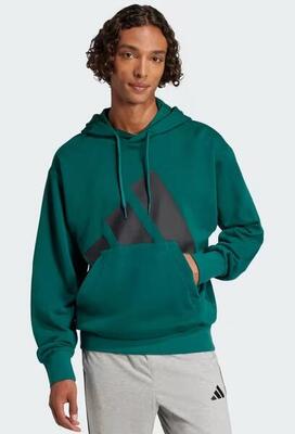 Felpa uomo adidas essentials big logo french terry - verde