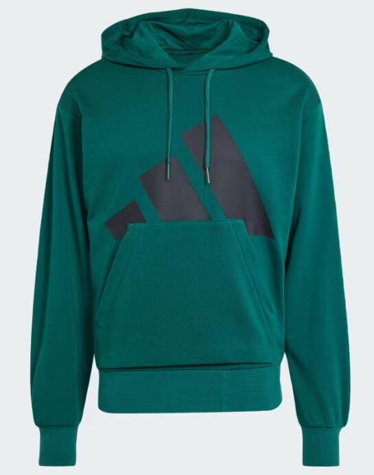 Felpa uomo adidas essentials big logo french terry - verde 5/5