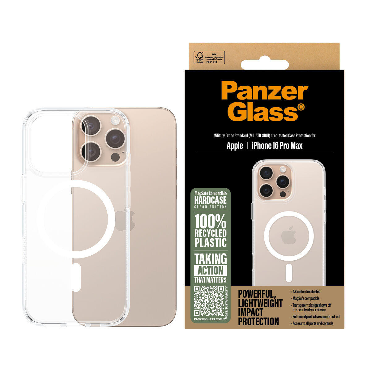 Protetor de ecrã para o telemóvel PanzerGlass iPhone 16 Pro Max Transparente