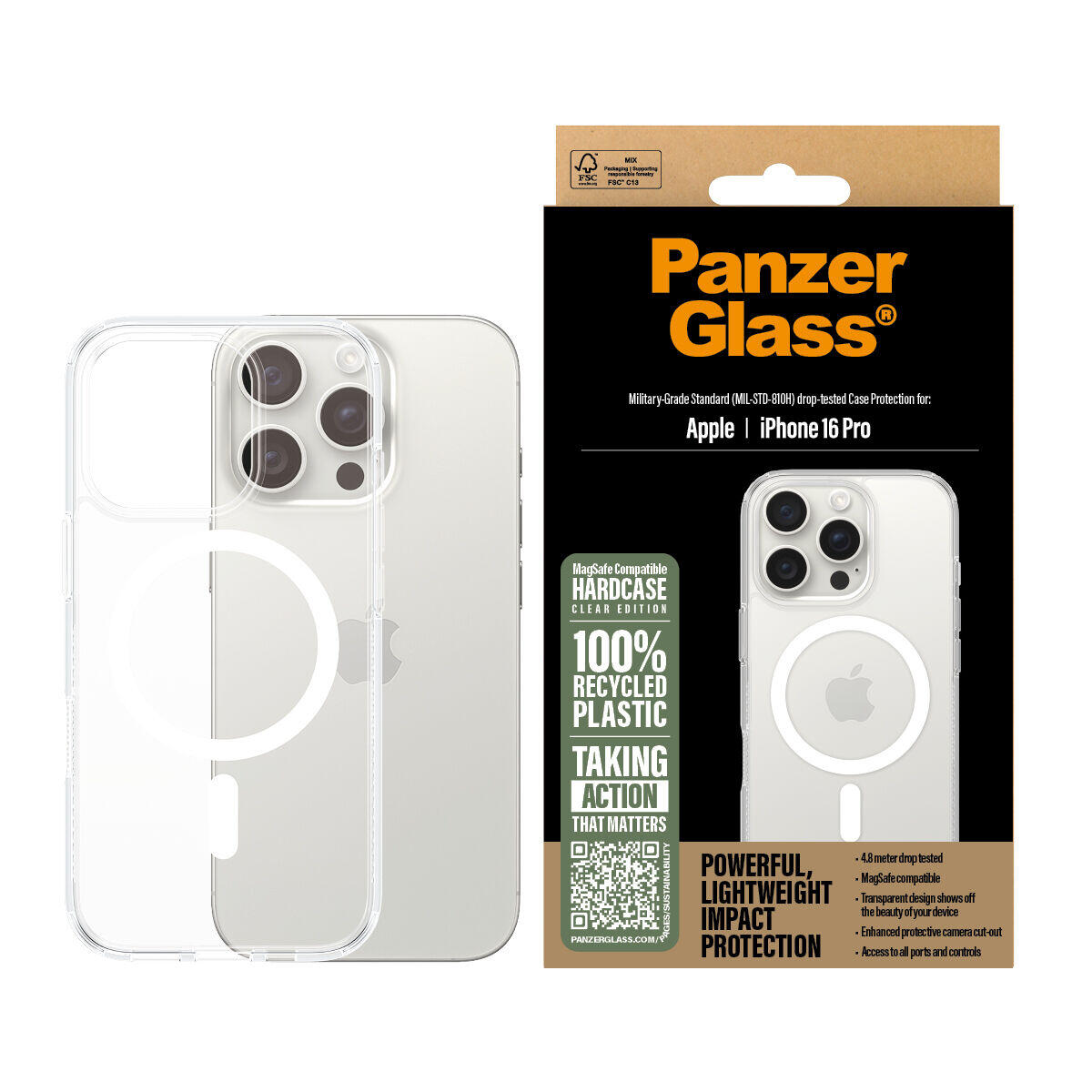 Protetor de ecrã para o telemóvel PanzerGlass iPhone 16 Pro Transparente