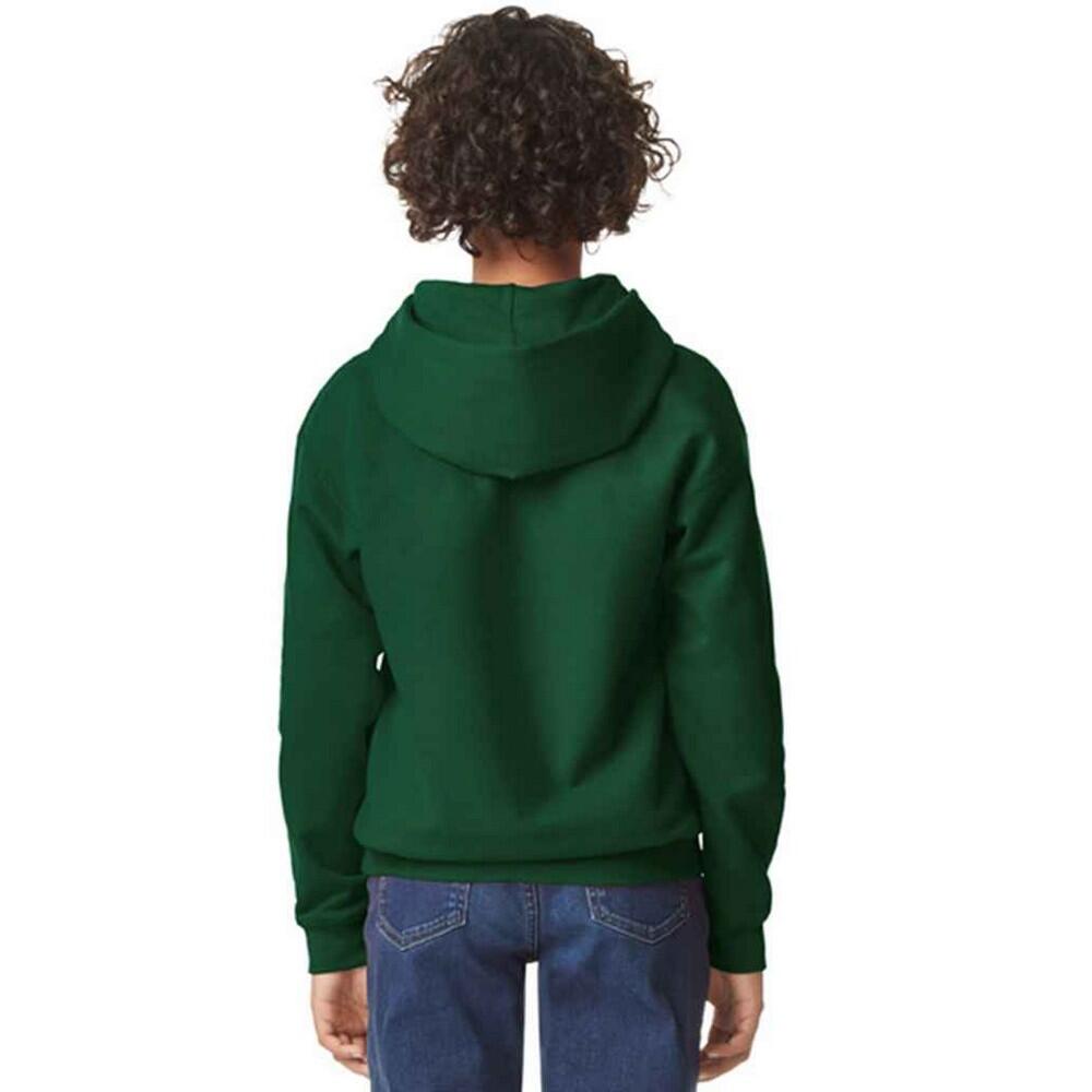 Felpa Con Cappuccio Semplice Bambini Gildan Softstyle Verde Foresta 2/2