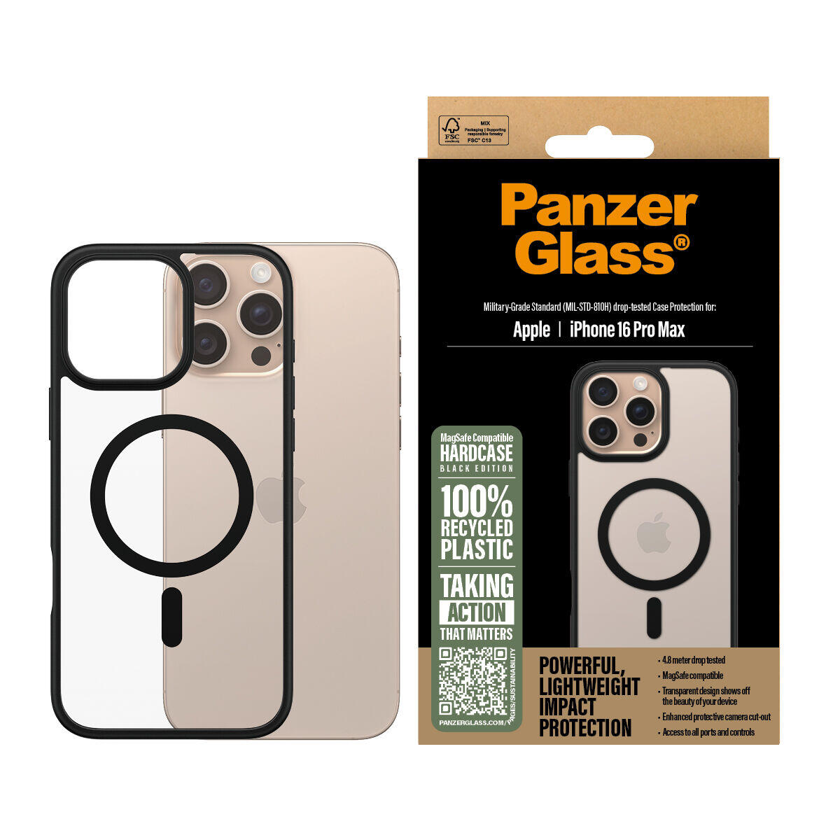 Protetor de ecrã para o telemóvel PanzerGlass iPhone 16 Pro Max Transparente